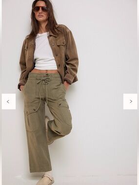 NEW Free People We The Free Park Ave Wide Leg Utility Pants in Adventurer.  M